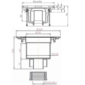 Чертеж трапа HL310NG-SML с размерами