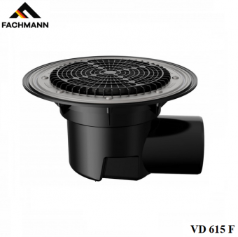 Кровельная воронка Fachmann VD 615 F. Горизонтальный выпуск DN110. Плоский листвоуловитель, обжимнй фланец