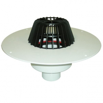 Кровельная воронка HL62P/1 с вертикальным выпуском DN110 и корпусом из ПВХ, с листвоуловителем