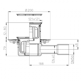 Чертеж с размерами трапа HL510NPr-3000