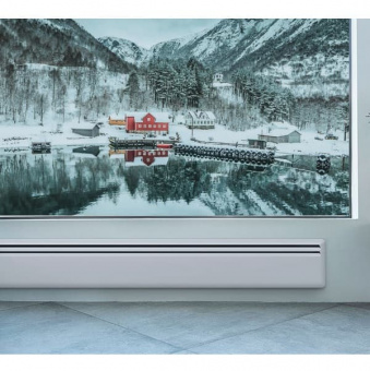 Низкий плинтусный конвектор NOBO Viking NFK 2S 10 в интерьере