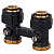 Прямой узел черный Oventrop Multiflex R ZB 101580113 3/4НГx3/4НР для нижнего подключения радиаторов