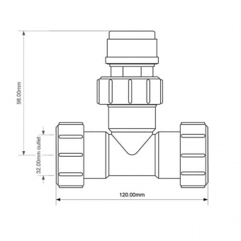 Размеры клапана VP32T