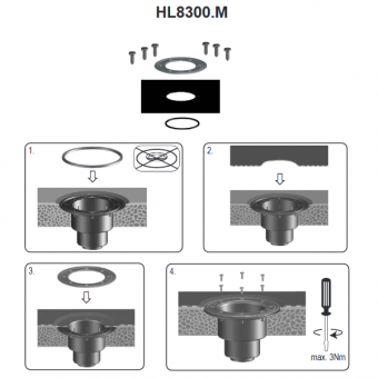 Схематичный пример монтажа комплекта HL8300.M
