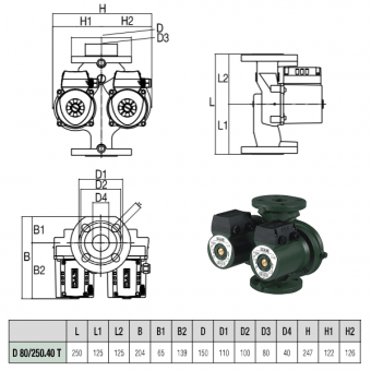Размеры DAB D 80/250.40 T