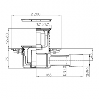 Чертеж с размерами трапа HL510N-3000