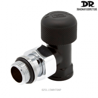 Угловой термостатический клапан DR 0251.15WHT0AP черный соединением 1/2х1/2
