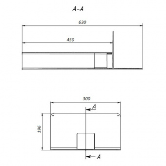 Чертеж воронки Fachmann VC-PVC 100x100x450 Эконом (артикул 01.021)