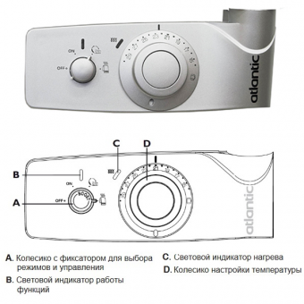 Терморегулятор полотенцесушителя Atlantic 2012 CH 500W хром