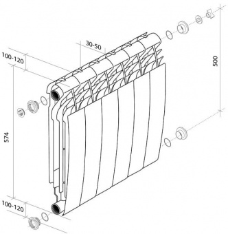 Чертеж Royal Thermo Biliner 500