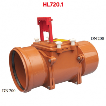 Канализационный затвор HL 720.1, с одной камерой и заслонкой, с соединением для труб DN200